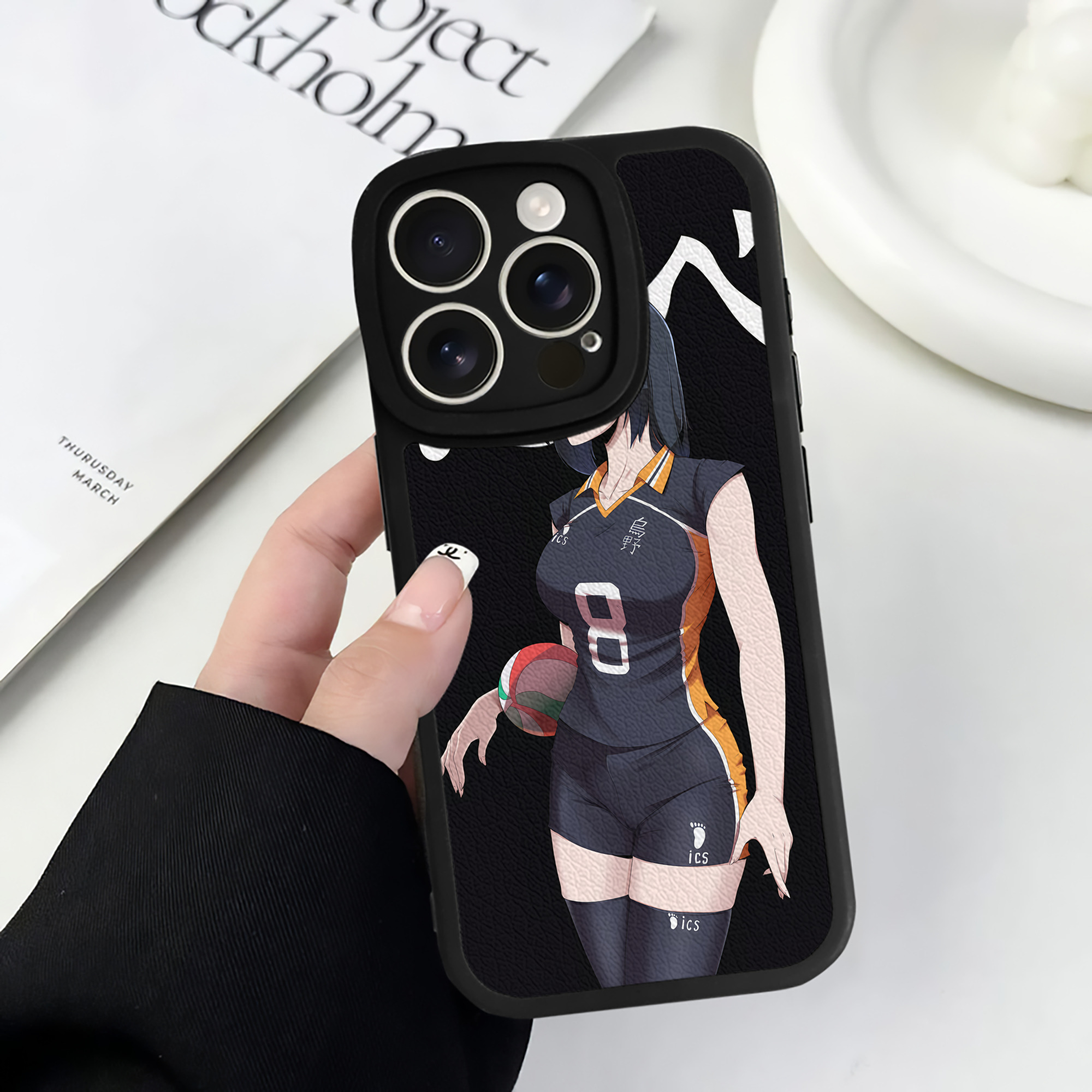 （画像用） ハイキュー!! Haikyu!! 【iPhone 16シリーズ対応】シリコンスマホケース（レザー調） 材質：シリコン